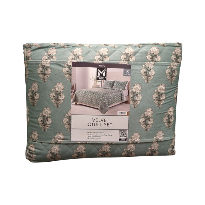 Member's Mark 3-Piece Printed Velvet Quilt & Matching Sham Sets, King