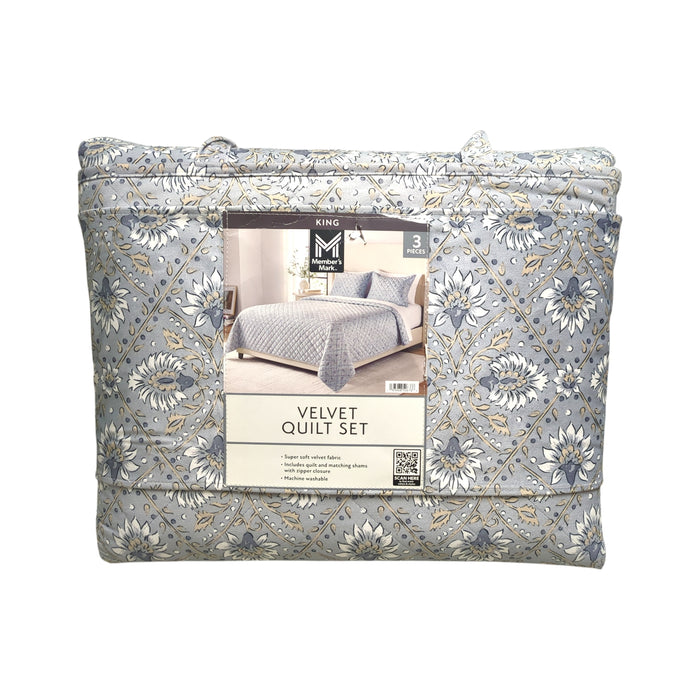 Member's Mark 3-Piece Printed Velvet Quilt & Matching Sham Sets, King