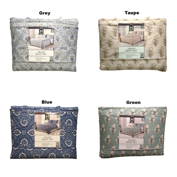Member's Mark 3-Piece Printed Velvet Quilt & Matching Sham Sets, King