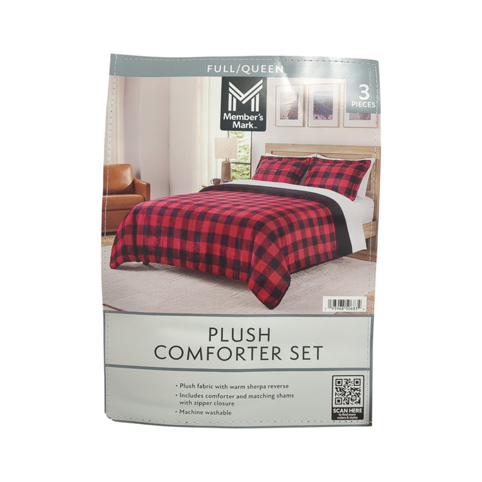 Member's Mark Plush Reversible Sherpa Comforter Set, Full/Queen