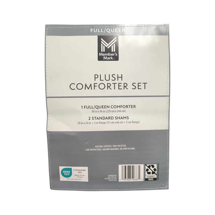 Member's Mark Plush Reversible Sherpa Comforter Set, Full/Queen