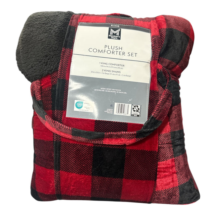 Member's Mark Plush Reversible Sherpa Comforter Set, King Size