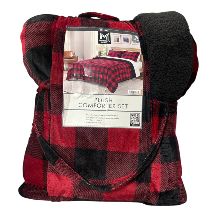 Member's Mark Plush Reversible Sherpa Comforter Set, King Size
