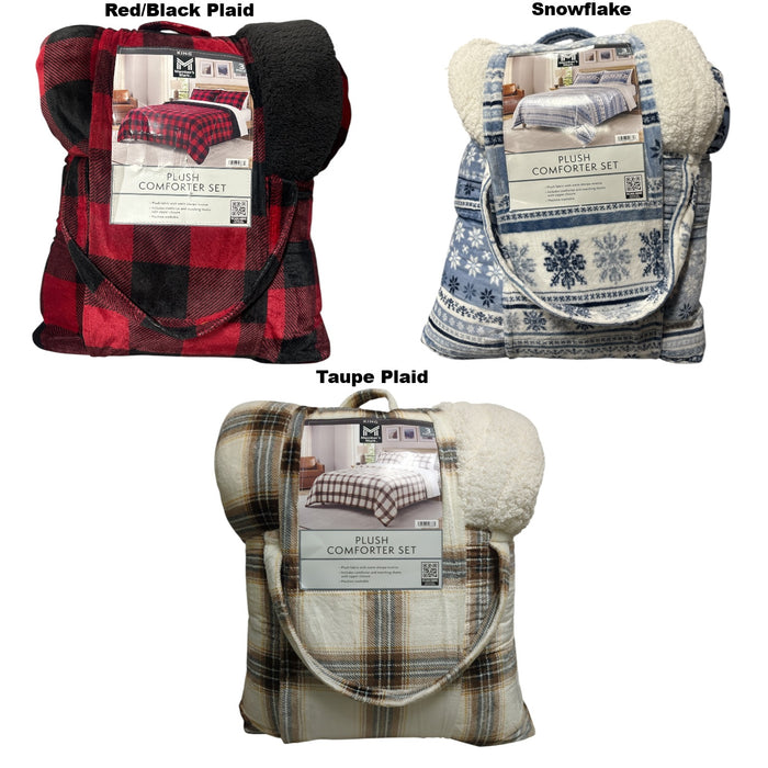 Member's Mark Plush Reversible Sherpa Comforter Set, King Size