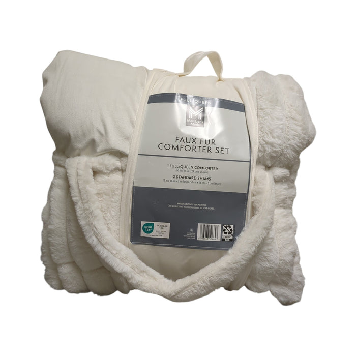 Member's Mark 3-Piece Channel Super Soft Faux Fur Comforter Set, Full/Queen