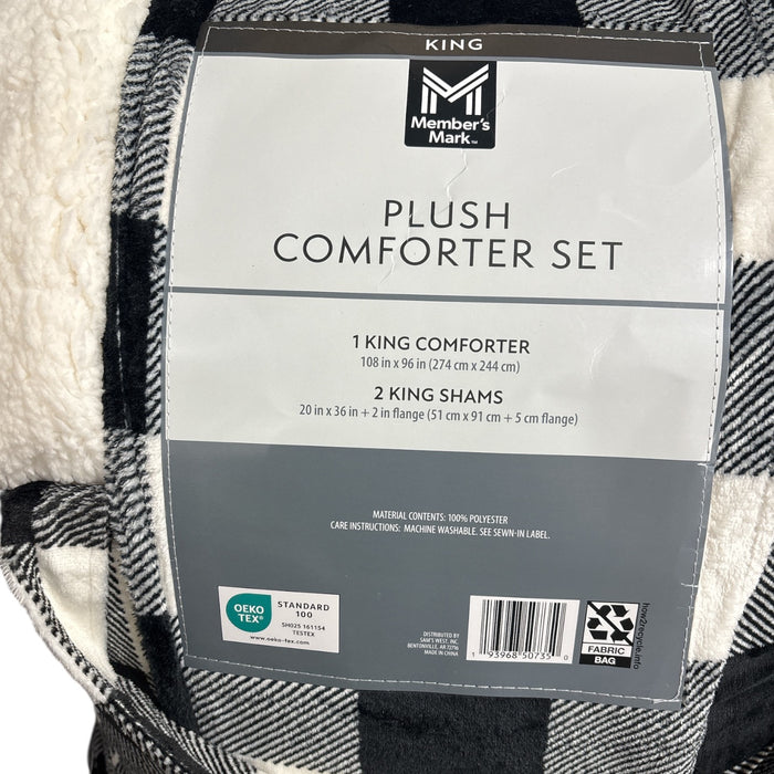 Member's Mark Plush Reversible Sherpa 3 Piece Comforter Set, King Size