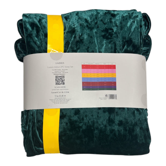 Lord & Taylor Women's Long Sleeve Luxury Velour 2 Piece Sleep Set