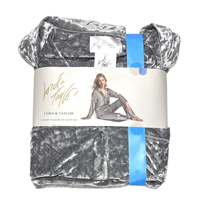 Lord & Taylor Women's Long Sleeve Luxury Velour 2 Piece Sleep Set