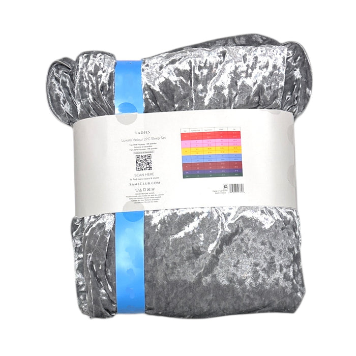 Lord & Taylor Women's Long Sleeve Luxury Velour 2 Piece Sleep Set