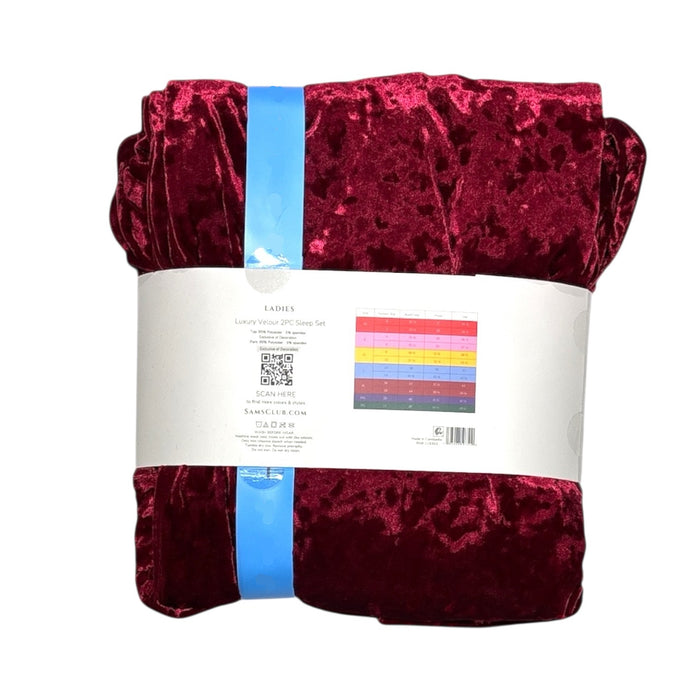 Lord & Taylor Women's Long Sleeve Luxury Velour 2 Piece Sleep Set