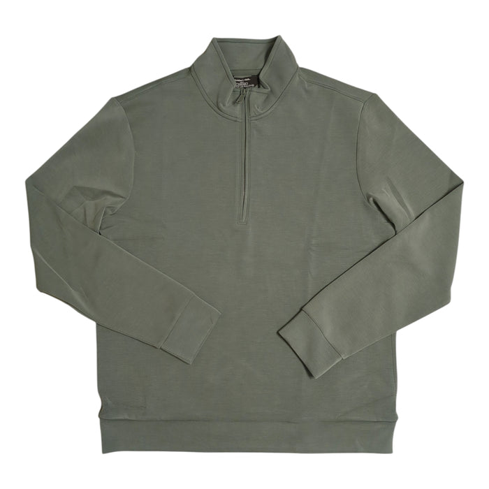 Member's Mark Men's Soft Sandwash Quarter Zip Mock Neck Pullover (Green, S)