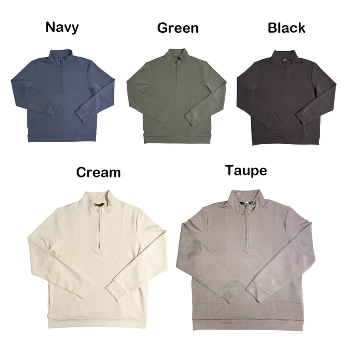 Member's Mark Men's Soft Sandwash Quarter Zip Mock Neck Pullover