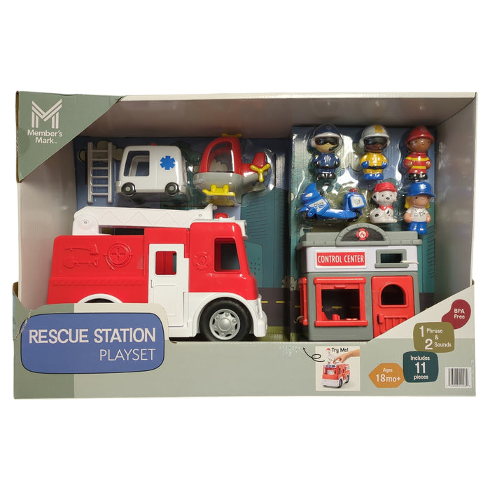 Member's Mark 11 Piece Lights & Sound Rescue Station Playset