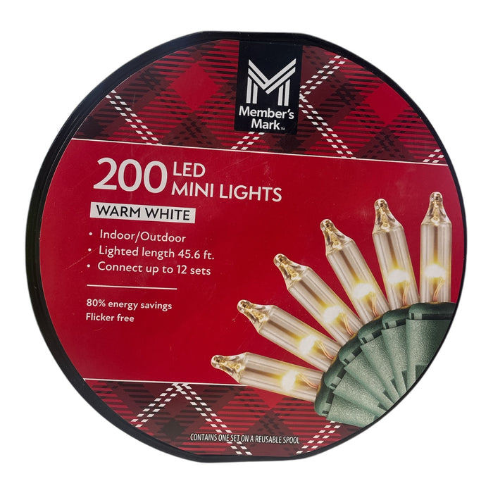 Member's Mark Indoor/Outdoor Expandable LED Mini Lights, 45.6ft, 200 Bulbs