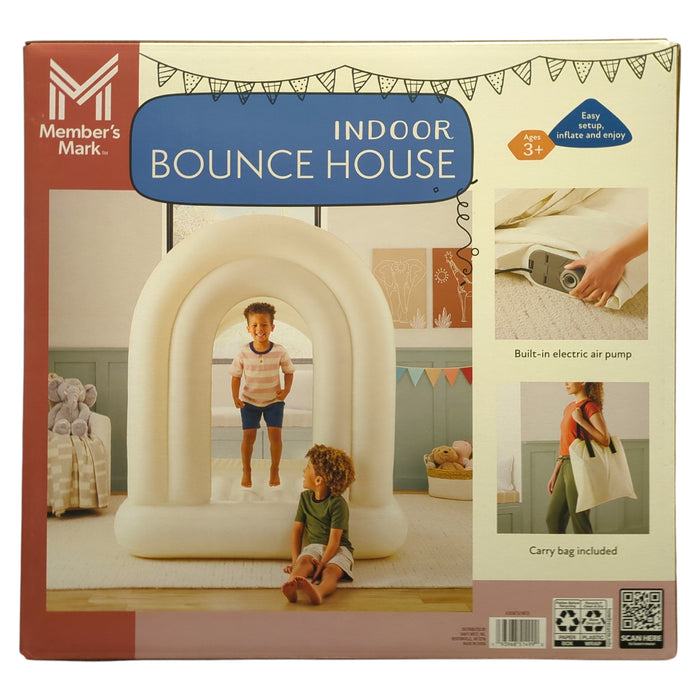 Member's Mark Indoor Double Arch Bounce House, 61in x 60in x 71in, Cream