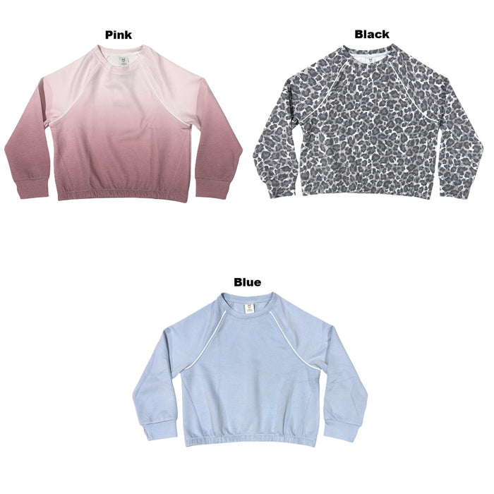 Member's Mark Girls Regular Fit Long Sleeve Sandwash Crew Neck Pullover
