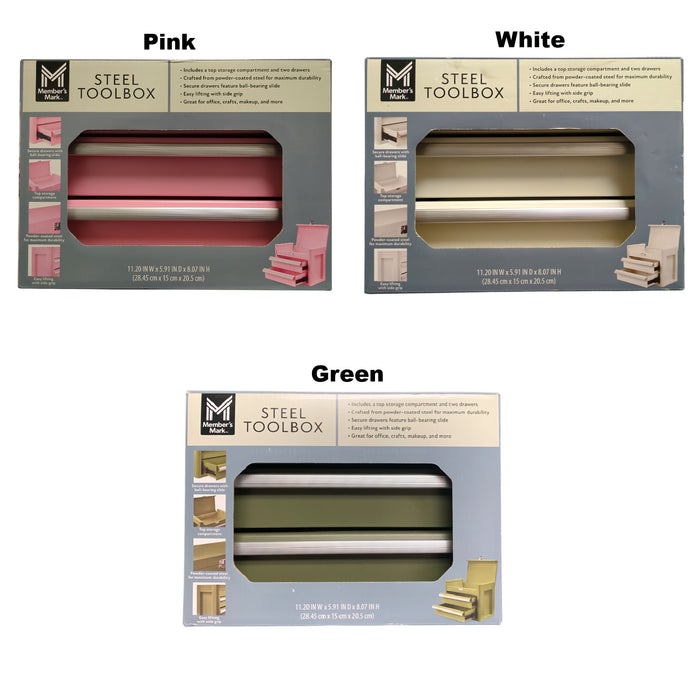 Member's Mark 2-Drawer Mini Powder Coated Steel Tool Box