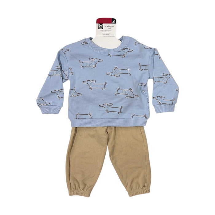 Member's Mark Boy's 2 Piece Easy Pull On Long Sleeve & Pant Playwear Set
