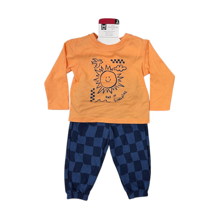 Member's Mark Boy's 2 Piece Easy Pull On Long Sleeve & Pant Playwear Set