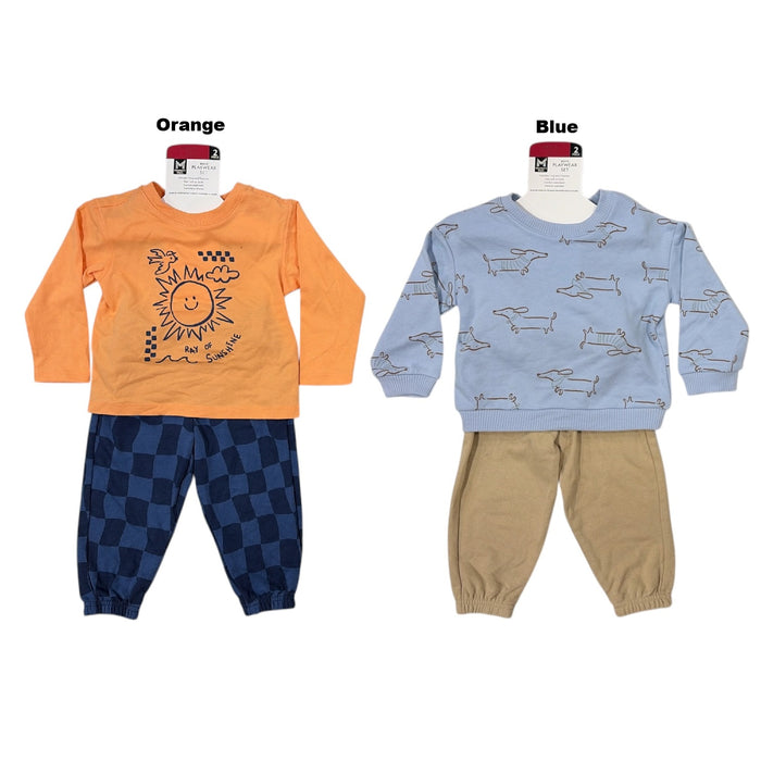 Member's Mark Boy's 2 Piece Easy Pull On Long Sleeve & Pant Playwear Set