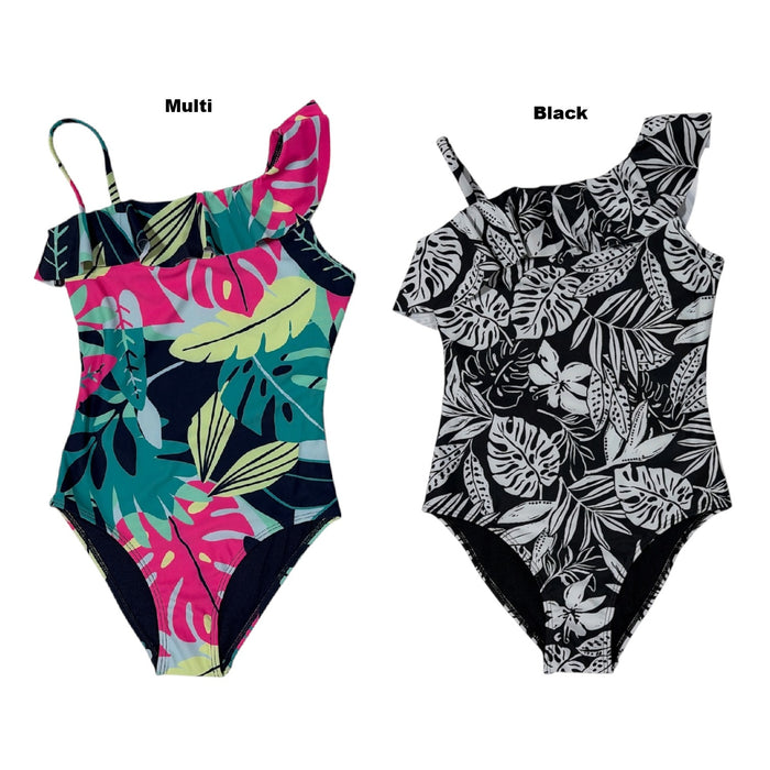 Member's Mark Girls Fully Lined Asymmetric One-Piece Swimsuit