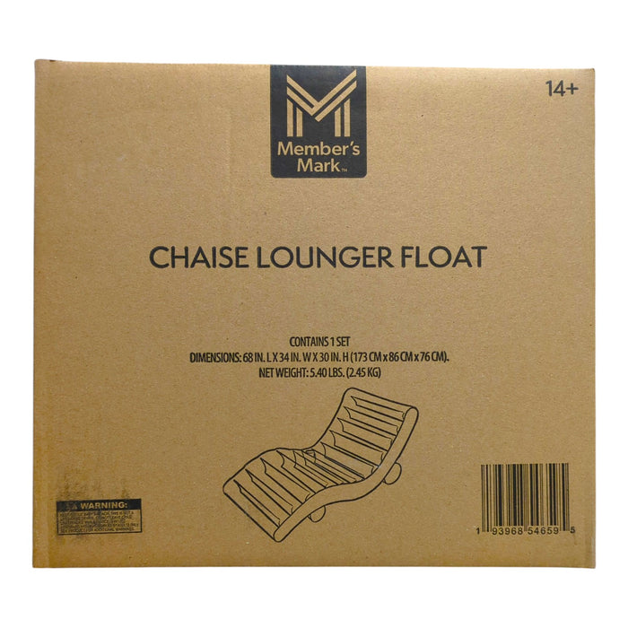 Member's Mark Clear Chaise Lounger Pool Float, 68inx34inx30in