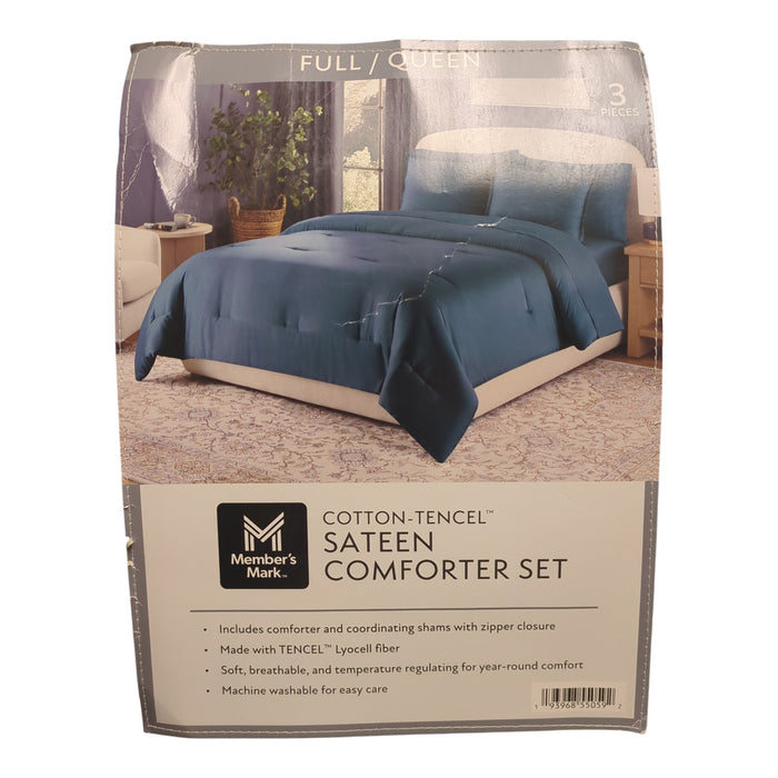 Member’s Mark 3-Piece Cotton-Tencel Sateen Comforter Set, Full/Queen