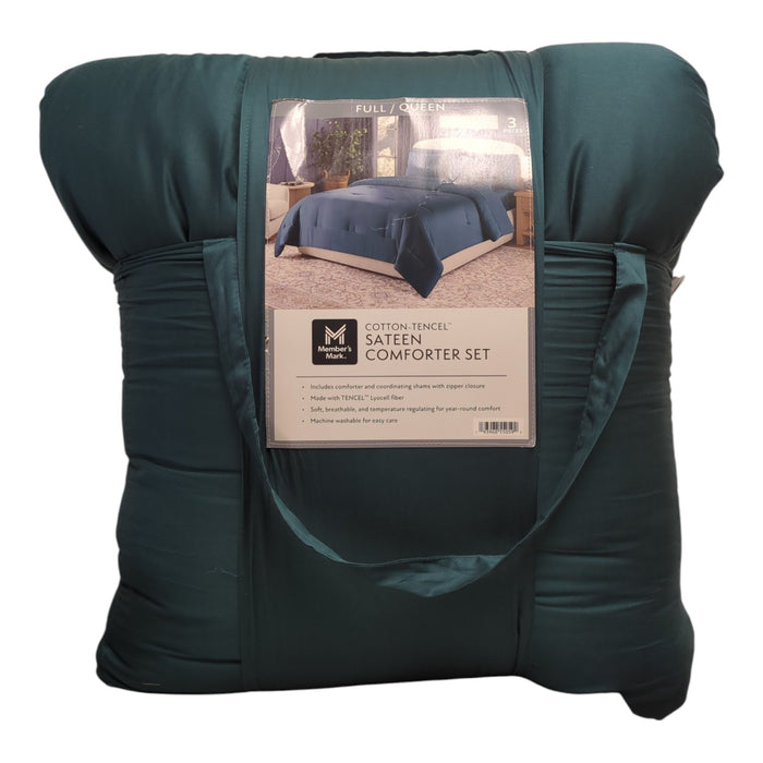 Member’s Mark 3-Piece Cotton-Tencel Sateen Comforter Set, Full/Queen