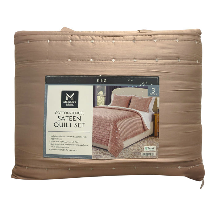 Member’s Mark 3-Piece Cotton-Tencel Sateen Quilt Set, King