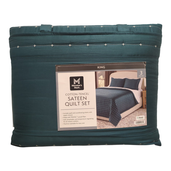 Member’s Mark 3-Piece Cotton-Tencel Sateen Quilt Set, King