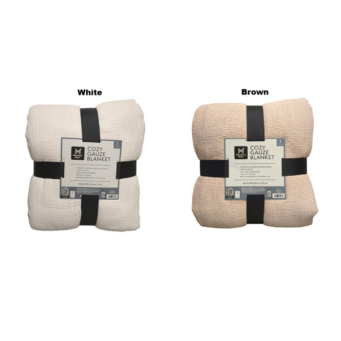 Member's Mark Cozy Lightweight & Breathable Gauze Blanket, 106" x 94"
