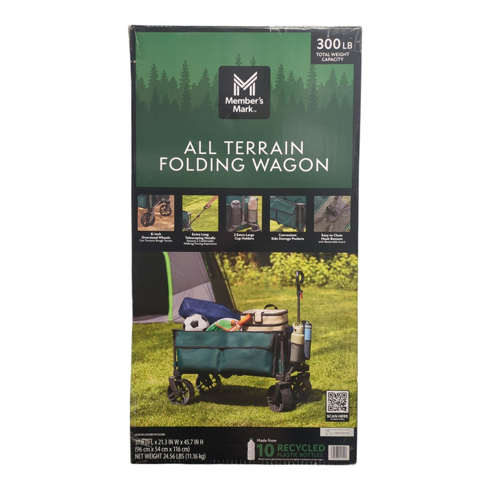 Member's Mark All Terrain Folding Wagon, 300LBS Capacity, Green