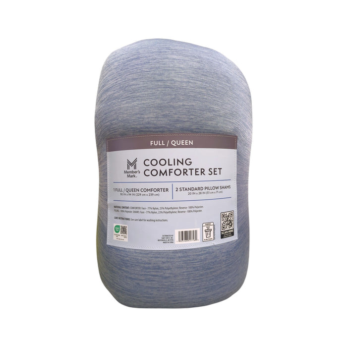 Member's Mark 3-Piece Quilted Down Alternative Cooling Comforter Set, Full/Queen