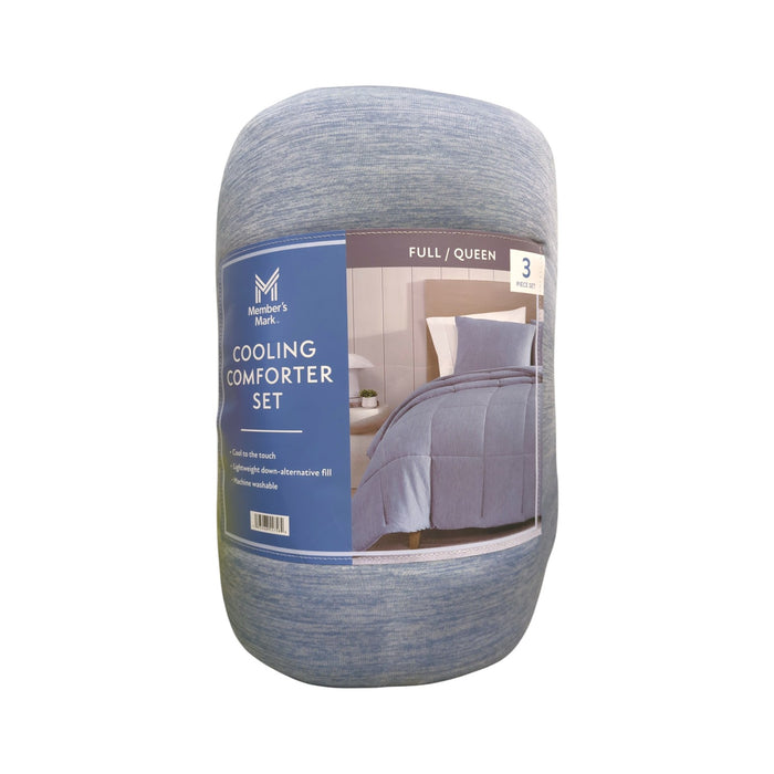 Member's Mark 3-Piece Quilted Down Alternative Cooling Comforter Set, Full/Queen