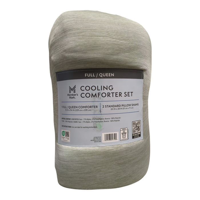 Member's Mark 3-Piece Quilted Down Alternative Cooling Comforter Set, Full/Queen