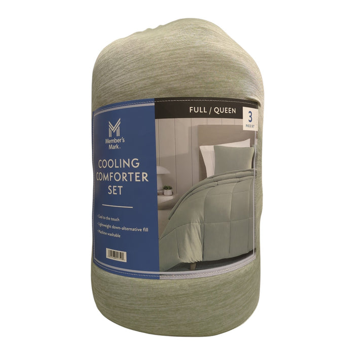 Member's Mark 3-Piece Quilted Down Alternative Cooling Comforter Set, Full/Queen