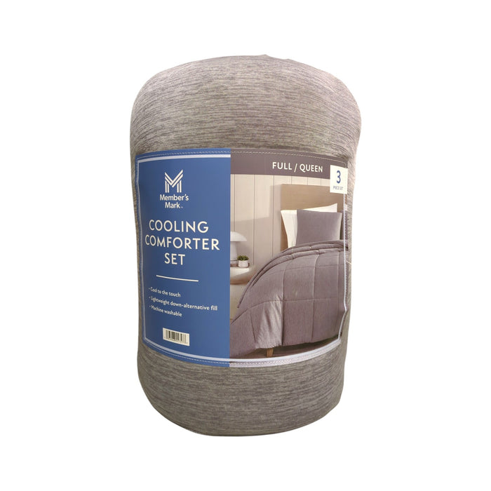 Member's Mark 3-Piece Quilted Down Alternative Cooling Comforter Set, Full/Queen