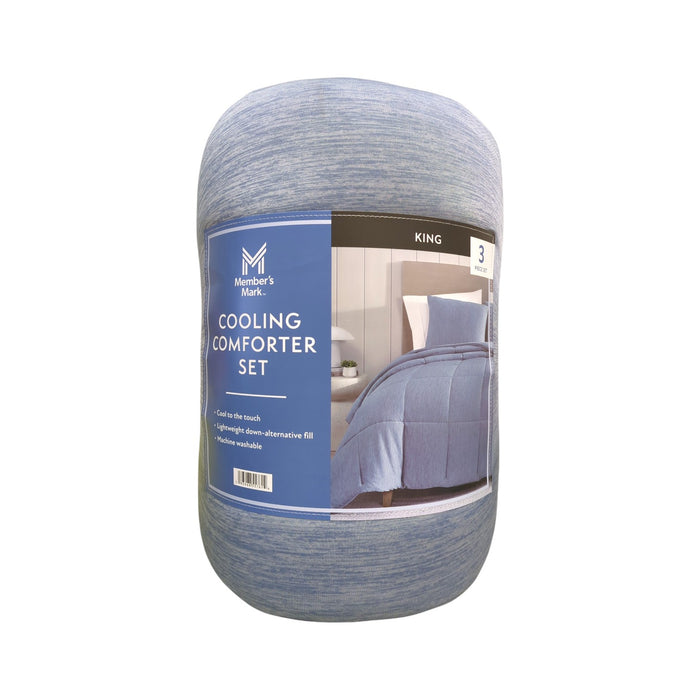 Member's Mark 3-Piece Quilted Down Alternative Cooling Comforter Set, King