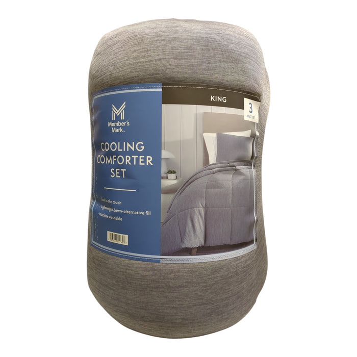 Member's Mark 3-Piece Quilted Down Alternative Cooling Comforter Set, King