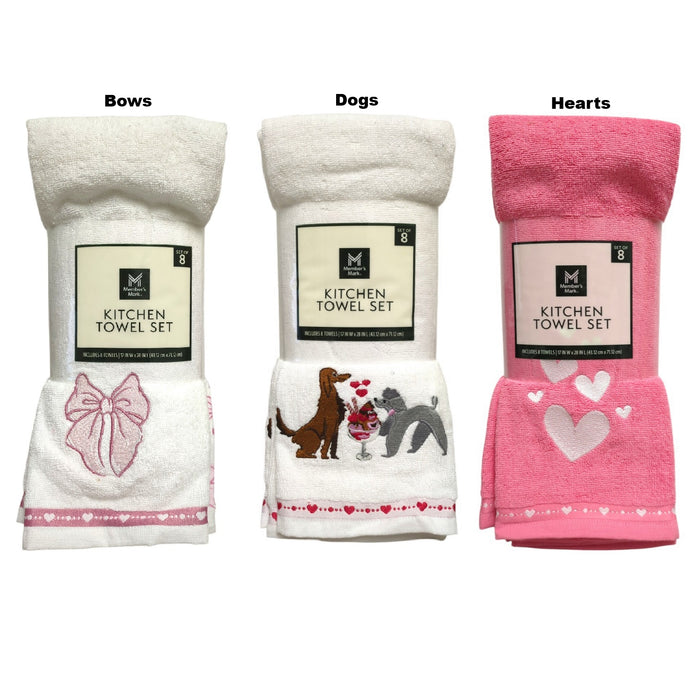 Member's Mark Kitchen Towel Set, Valentine's Day, 8 Piece