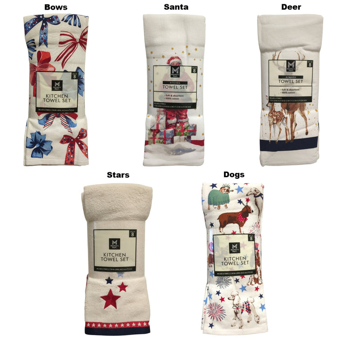 Member's Mark Super-Absorbent 100% Cotton Kitchen Towel Set, 8pc
