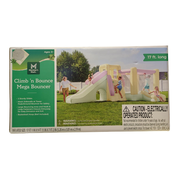 Member’s Mark Kids Climb 'n Bounce Inflatable Mega Bounce House, Pastel