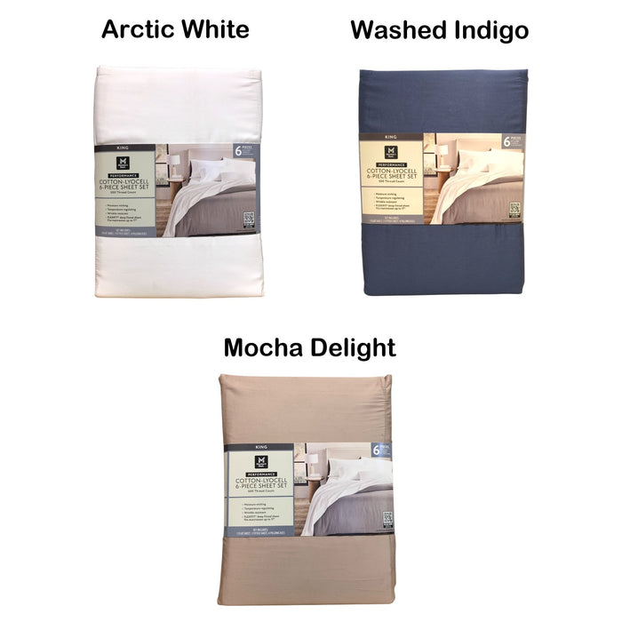 Member's Mark 500TC Performance Cotton-Lyocell Sheet Set, 6 Piece, King