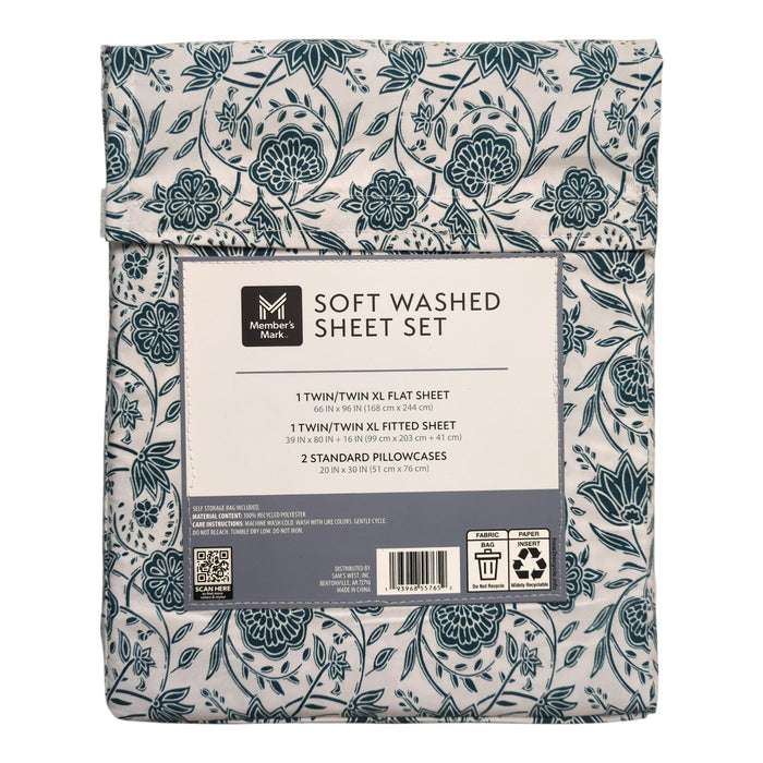 Member's Mark Luxuriously Soft Washed Shrink-Resistant Sheet Set, Twin/Twin XL