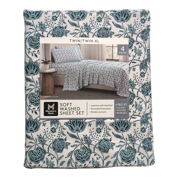 Member's Mark Luxuriously Soft Washed Shrink-Resistant Sheet Set, Twin/Twin XL