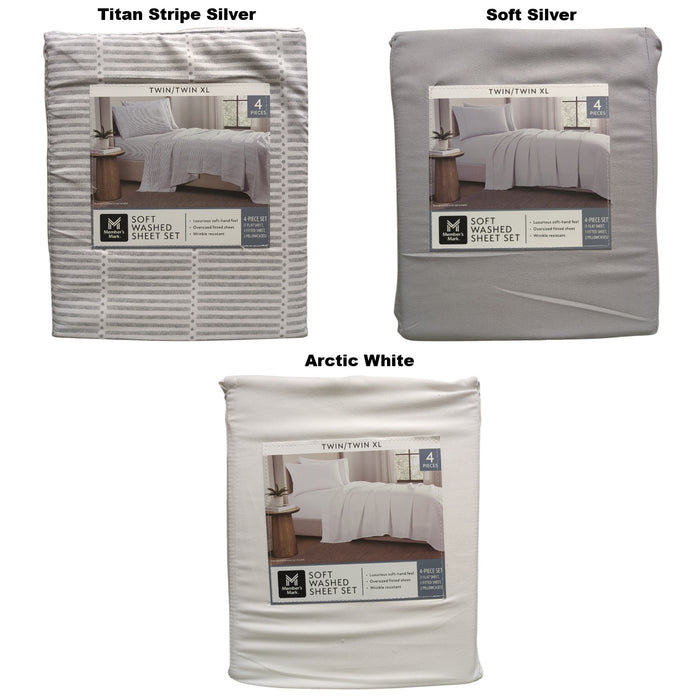 Member's Mark Luxuriously Soft Washed Shrink-Resistant Sheet Set, Twin/Twin XL