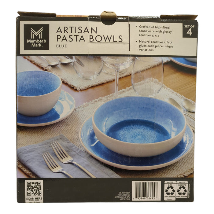 Member's Mark 4pc Stoneware Reactive Pasta Bowl Set