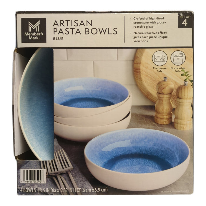 Member's Mark 4pc Stoneware Reactive Pasta Bowl Set