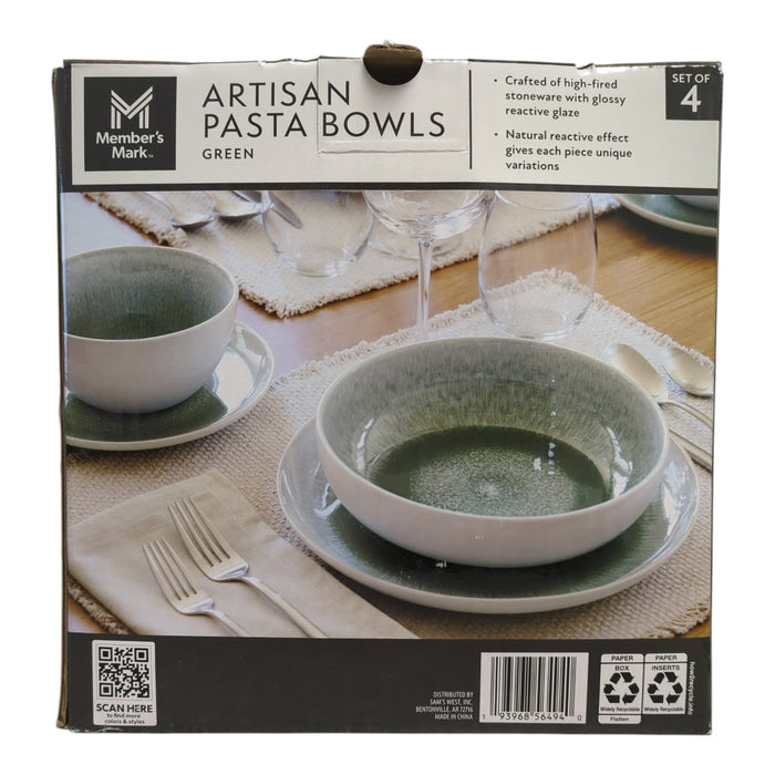 Member's Mark 4pc Stoneware Reactive Pasta Bowl Set