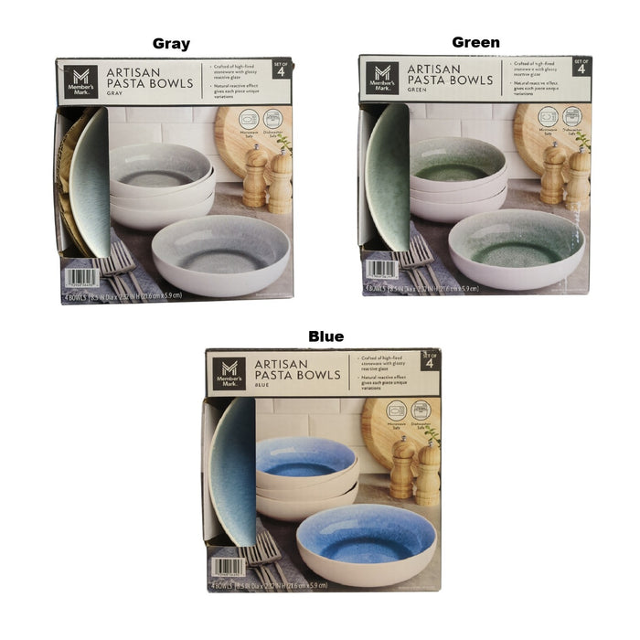 Member's Mark 4pc Stoneware Reactive Pasta Bowl Set